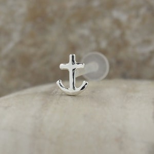 Clou labret 1,2 mm, anneau d'ancrage pour les lèvres Bioflex, piercing au cartilage, boucle d'oreille tragus