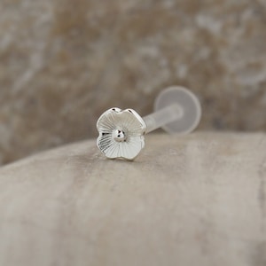 Piercing al trago, fiore, 16 g, 1,2 mm, Bioflex, labbro, anello, cartilagine