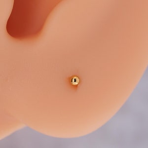 1mm Ball Stud Earrings: Minimalist Sterling Silver or Gold-Filled