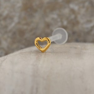 Orecchino Tragus Cuore Labret Stud Bioflex Piercing Labbro Orecchio Cartilagine Tragus Orecchino