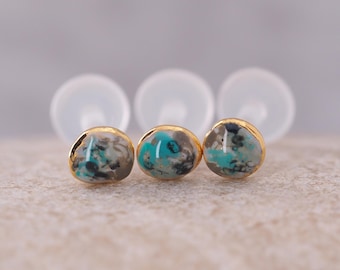 Piercing hipoalergénico de espalda plana, calibre 16, para trago, hélix y caracola