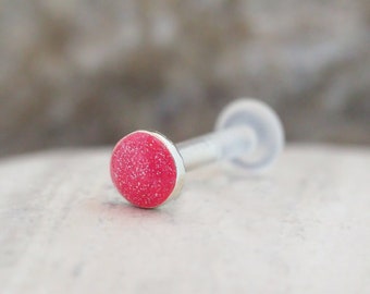 16g 1,2mm Labret Ohrstecker Bioflex Lip Bar Ring Piercing Ohr knorpel Tragus Ohrring