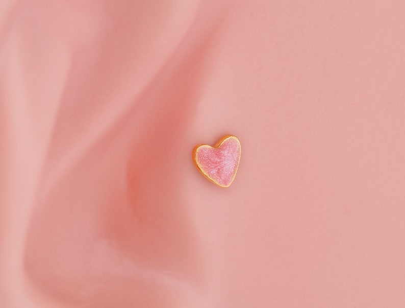 Tragus Earring Heart Labret stud Bioflex Lip Ring Piercing Ear Cartilage Tragus Earring image 5