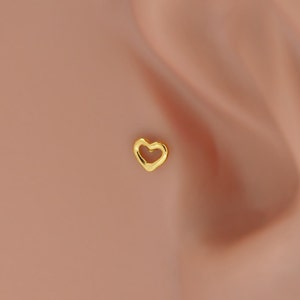 Pendiente Tragus Corazón Labret stud Bioflex Labio Piercing Oreja Cartílago Tragus Pendiente imagen 3