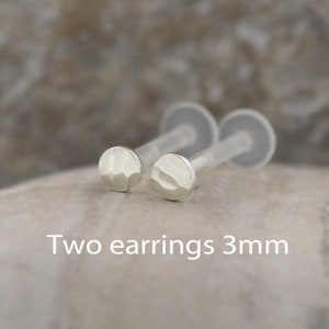 2 stuks flexibele bioplastic Labret Monroe Lip Stud Tragus kraakbeen oorbel piercing 16g Two earrings 3mm