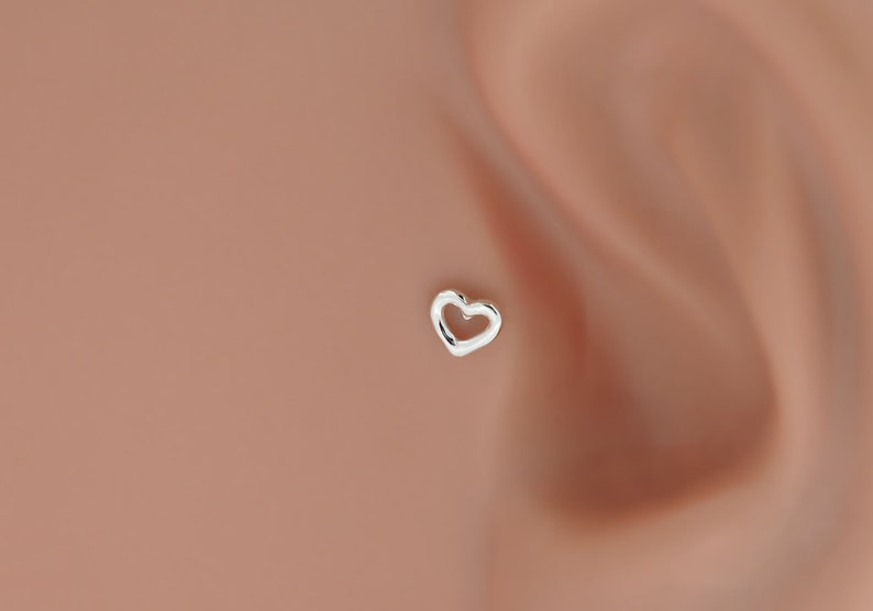 Boucle d'oreille Tragus Coeur Labret Piercing Lèvres Bioflex Cartilage de l'oreille Boucle d'oreille Tragus image 6