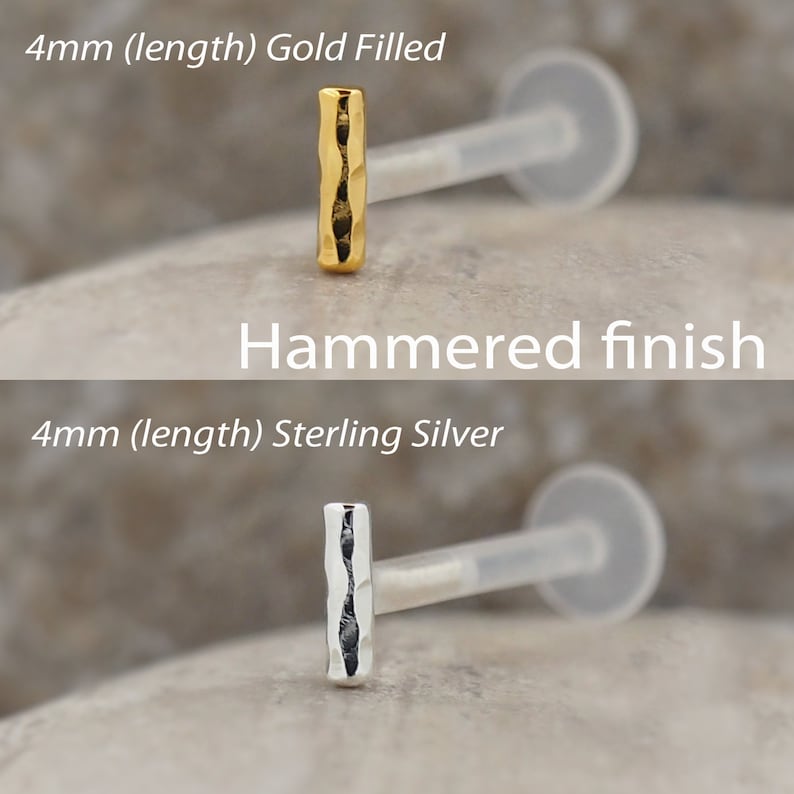 Delicate gold tragus and helix earring crafted from bioflex. A subtle design combines comfort and elegance, making it an ideal accessory for any occasion