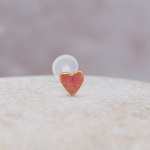 Tragus Earring Heart Labret stud Bioflex Lip Ring Piercing Ear Cartilage Tragus Earring image 2