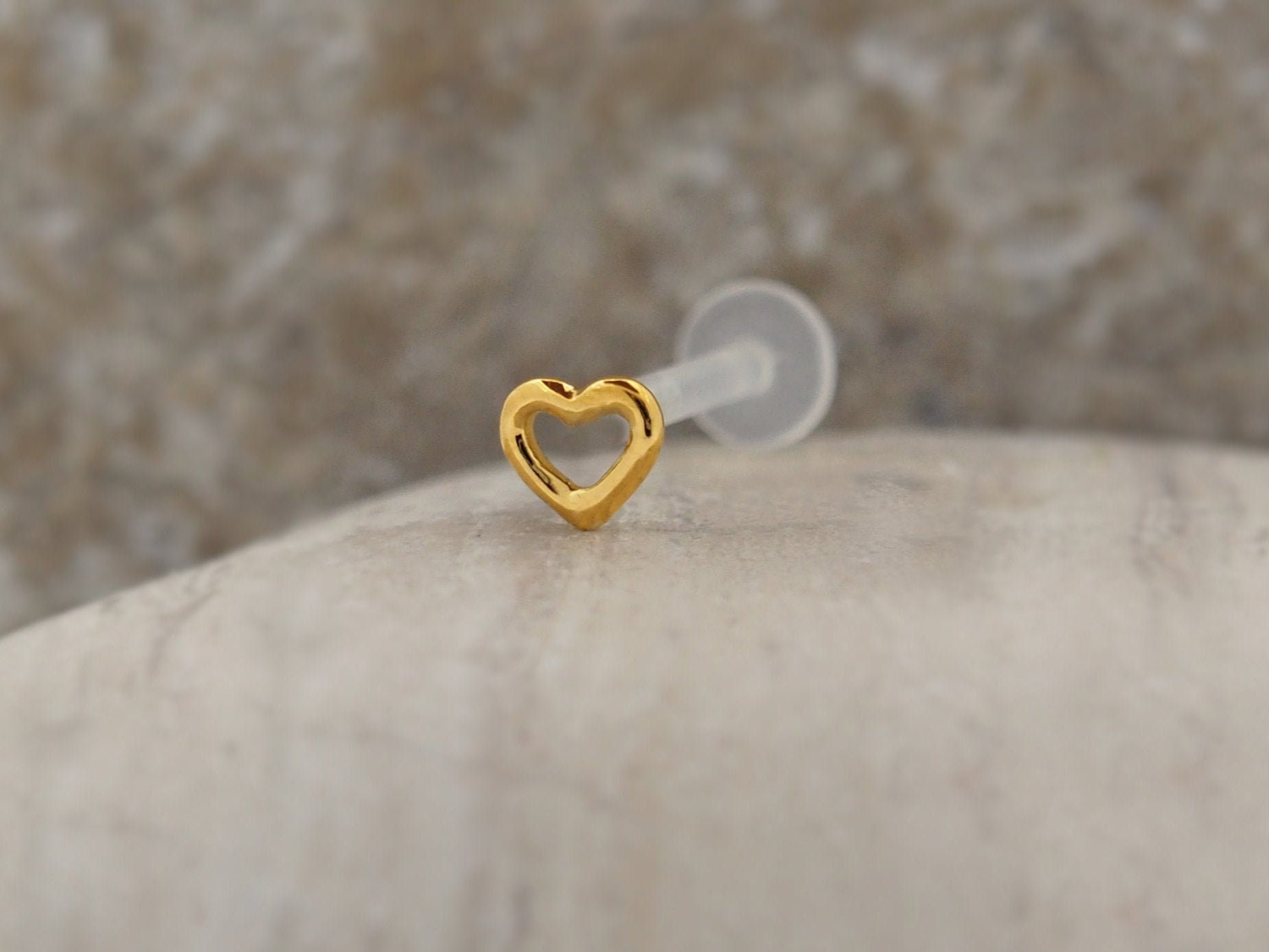 Tragus Earring Heart Labret Stud Bioflex Lip Piercing Ear