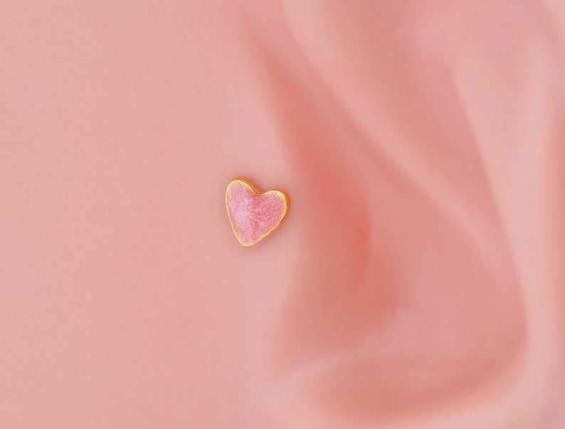 Tragus Earring Heart Labret stud Bioflex Lip Ring Piercing Ear Cartilage Tragus Earring image 3