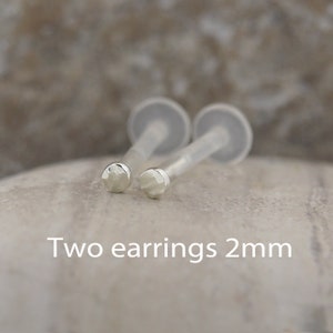 2 stuks flexibele bioplastic Labret Monroe Lip Stud Tragus kraakbeen oorbel piercing 16g Two earrings 2mm