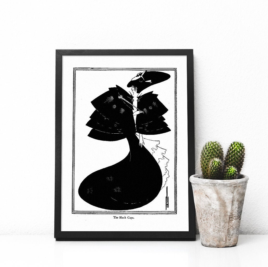 サロメ アートパネル オーブリービアズリー THE BLACK CAPE The Black Cape - Aubrey Beardsley's Illustration For 'Salome