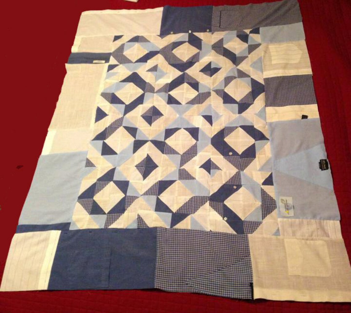 Papa Bob's Dress Shirt Quilt 2 pattern Quilt Made From Etsy