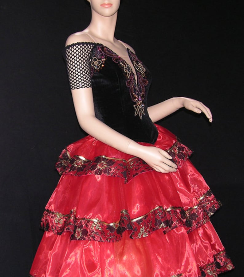 Ballet Dress Black & Red performance Ballet Dress image 2