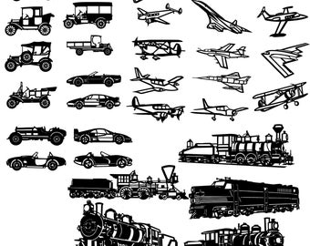 Planes, Trains, and Automobiles SVG Pack