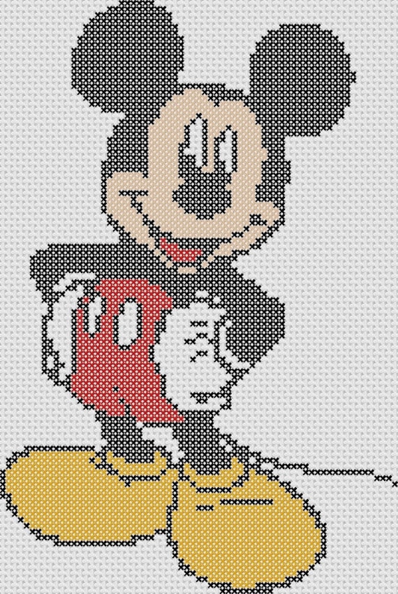 Mickey Mouse Cross Stitch Chart Pattern ONLY Etsy
