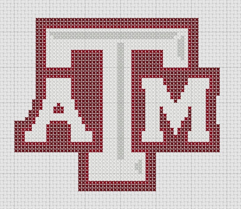 Texas A&M Logo Cross Stitch Pattern ONLY image 1
