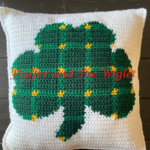 Scottish Shamrock Crochet Pillow Pattern, St. Patrick&#39;s Day Crochet Pattern