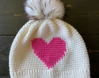 Valentine Knit Heart Hat
