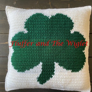 Shamrock Crochet Pillow Pattern, St. Patrick&#39;s Day Crochet Pattern