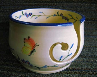 Butterfly Yarn Bowl for knitting or Crochet. Free priority 2/3 day shipping