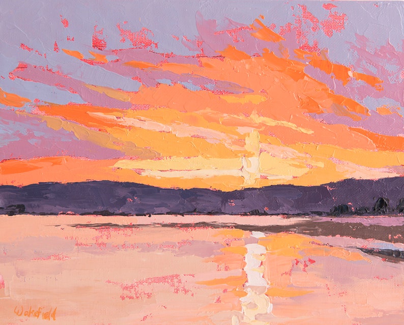 Art card print Apricot Sky by Lauriann Wakefield of Bear Lake image 1