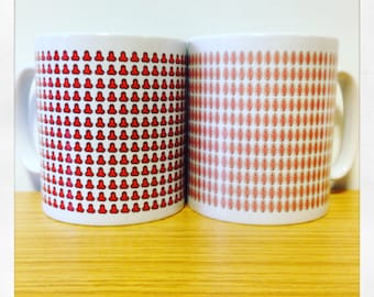 Set of Vagina Vulva and Willy His & Hers Private Part Mugs Cups