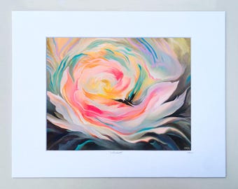 Entrance: Mystical Abstract Art Giclee Print of Original Painting | Matted Print