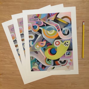Ocular - Contemporary Modern Geometric Art Print Psychedelic Poster Spiritual Visionary Art Contemplative Self Love Art Mental Health Trippy