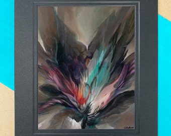 Phoenix: Onyx Matted Art Print eclectic home decor abstract contemporary giclee artwork mental health self love growth art