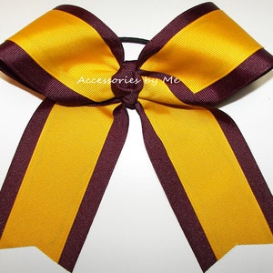 Bulk Cheer Bows, Blank Team Bows, Two Color Choice Ribbon Cheer Bow, School Spirit Green Bow, Red White Bow, Blue White Bow, Maroon Gold Bow