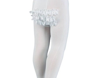 White Tights, White Lace Rumba Tights, White Microfiber Tights, Baby White Smooth Tights, Infant White Lace Tights, New Baby Girl Lace Tight