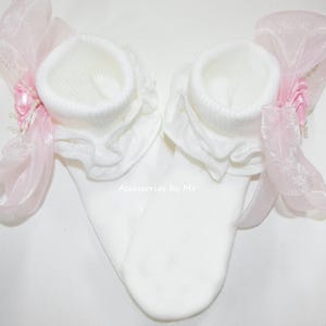 Girls Light Ivory Ruffle Socks, Ivory Ruffle Trim Socks, Pageant Ivory ...