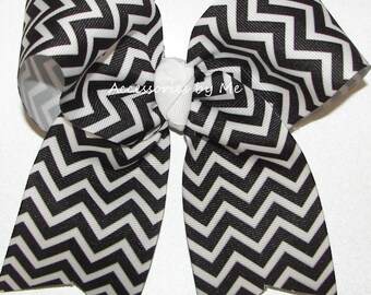 Chevron Grosgrain Ribbon Cheer Bow, Softball Hair Clip, Volleyball Hair Tie, School Spirit Barrette