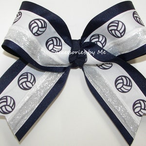 Volleyball Navy Bow, Volleyball Blue Bow, Dazzle Volleyball Hair Bow, Glitter USA Volleyball Bow, Volleyball Team Gift, Bulk Volleyball Bows