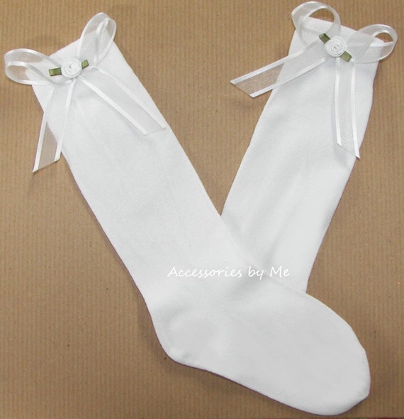 White Knee High Socks Little Girls White Knee Hi Socks Baby Girls Baptism White Knee Hi Socks School White Socks Flower Girl Ivory Socks Etsy UK