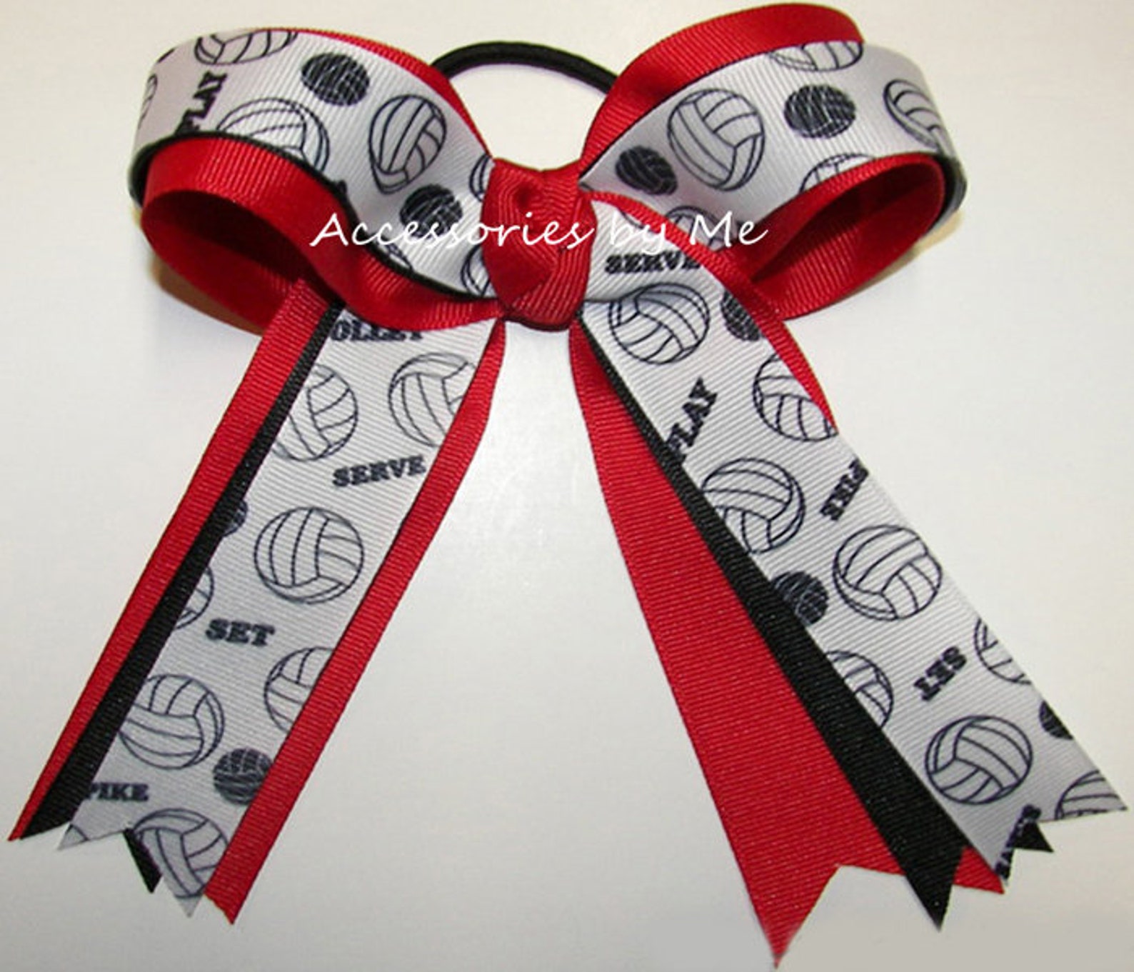 Volleyball Ribbons Bow Volleyball Red Black Bow Volley Ball Etsy