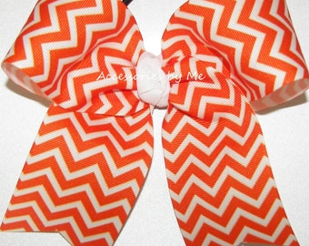 Chevron Grosgrain Ribbon Cheer Bow, Softball Hair Clip