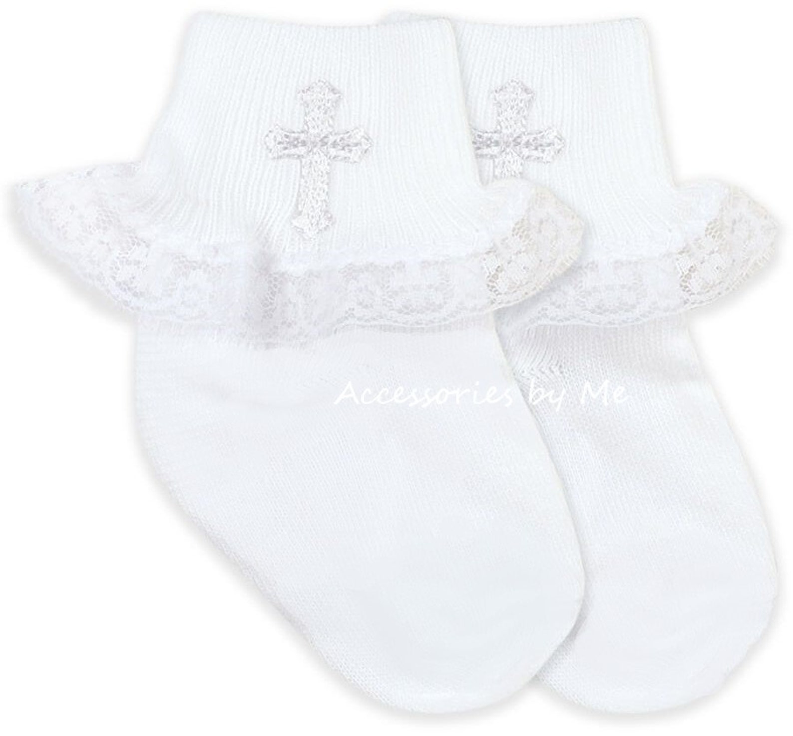 Baptism Socks Baby Girls Lace Cross Socks Christening Etsy