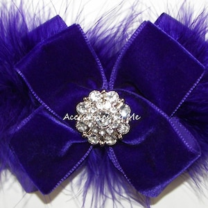 Velvet Hair Bow, Pageant Purple Clip, Purple Velvet Bow, Purple Feathers Clip, Toddler Christmas Bow, Flower Girls Hair Bow, Purple Barrette
