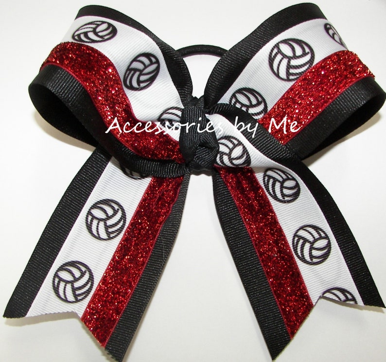 Volleyball Bows Volleyball Black Bow Volleyball Black Red Etsy