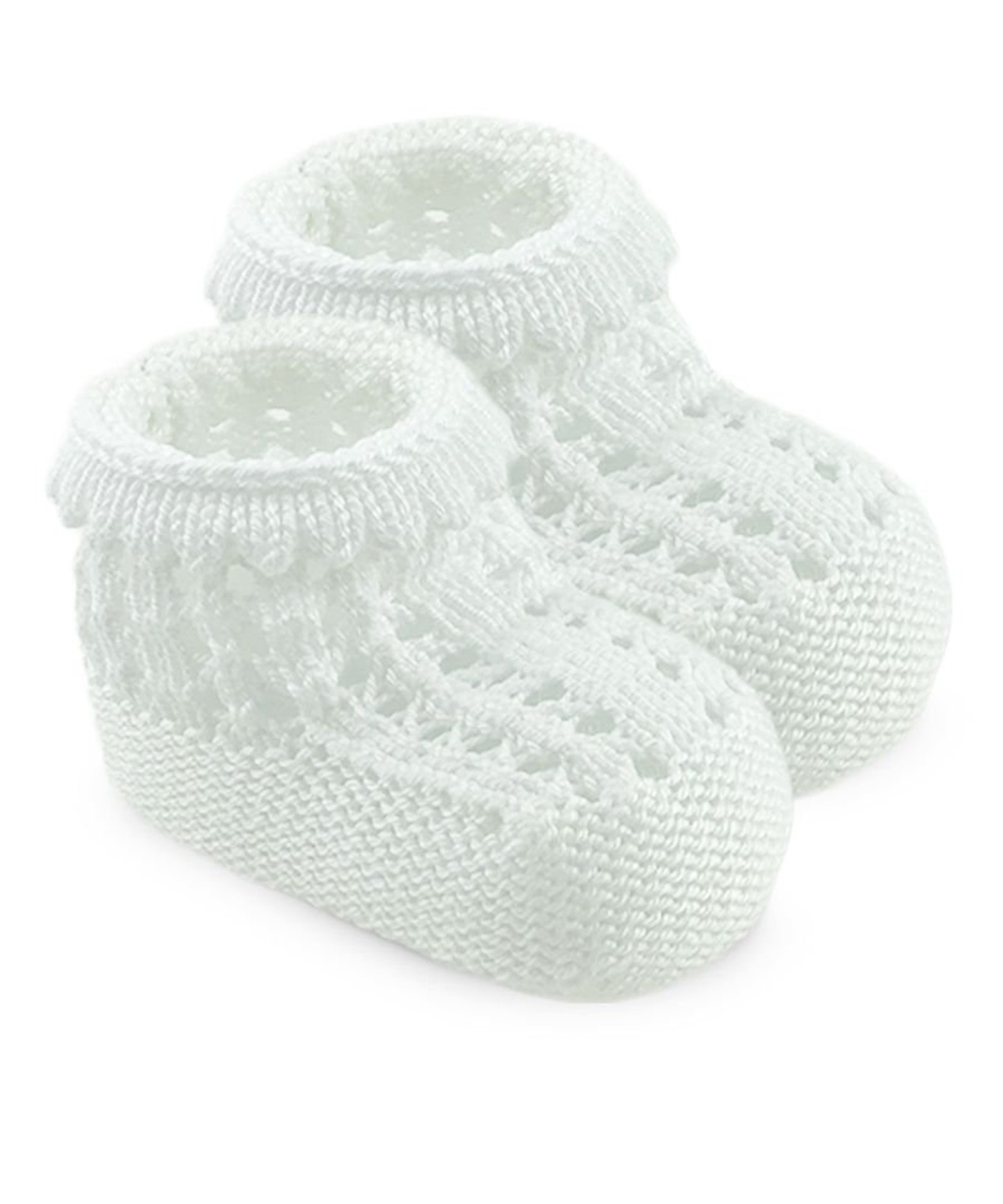 Baby Girls Booties Newborn White Knit Booties Christening Etsy