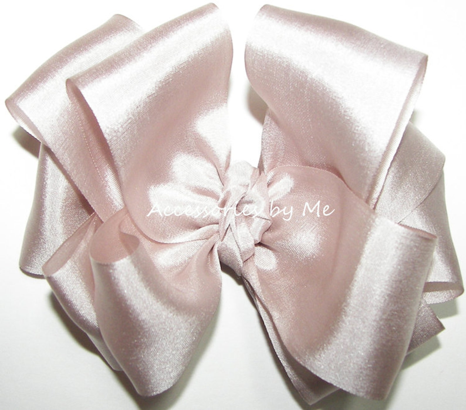 Blush Hair Bow Silk Blush Hair Bow 100 Blush Silk Hair Bow Etsy