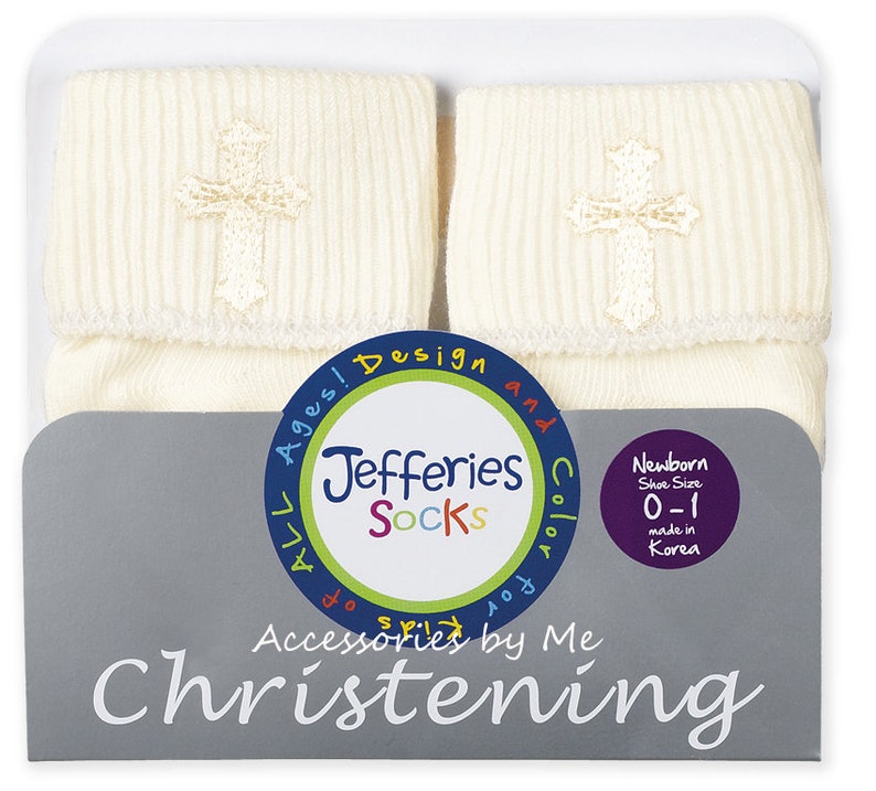 Newborn White Socks Baptism Socks Christening Embroidered Cross Socks Baby Girls Cross Socks Infant Boys Cross Socks White Cross Socks