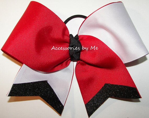 Big Cheer Bow Wildcats Red Black Cheer Bow Red White Black | Etsy