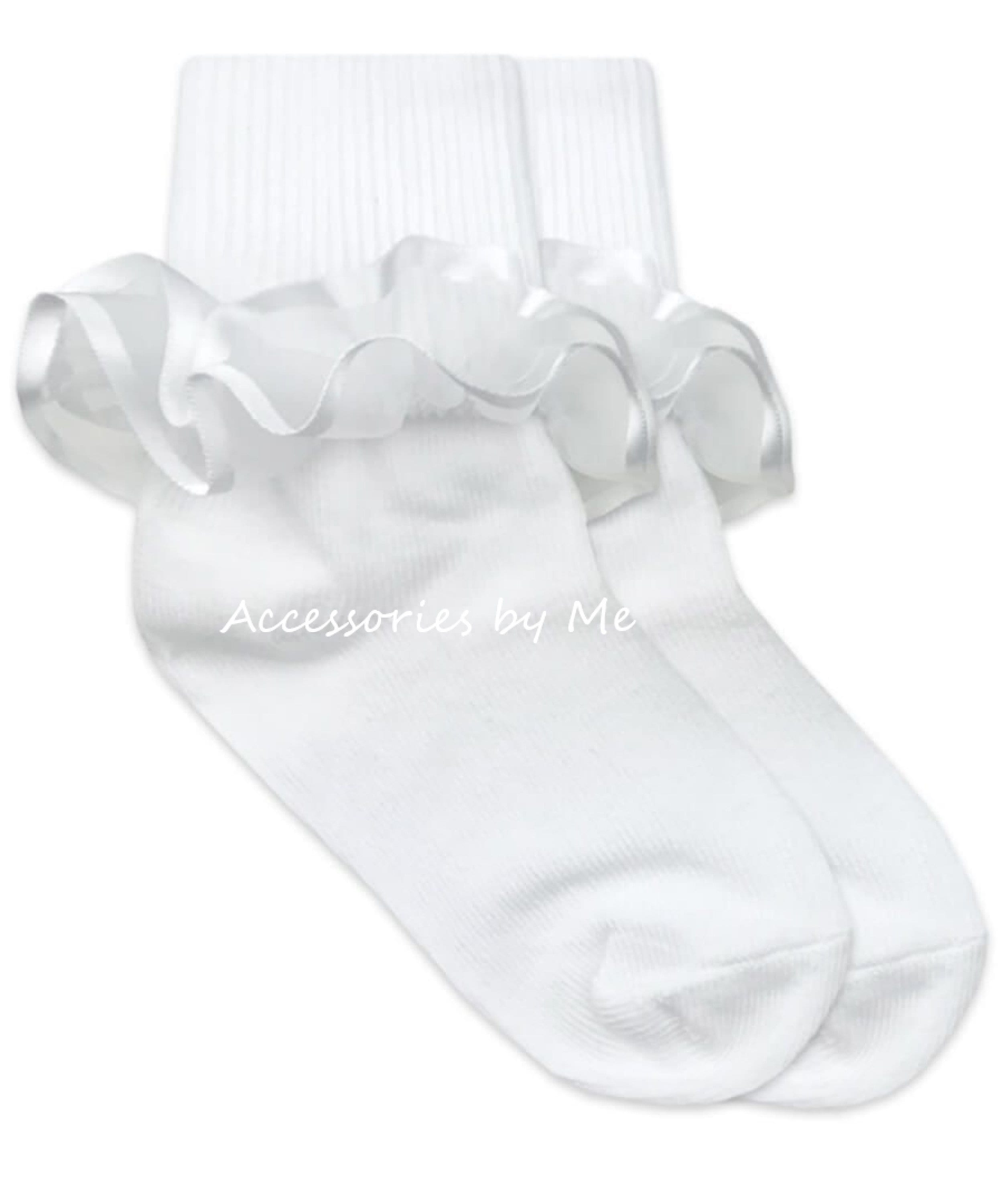 Girls White Ruffle Socks White Ruffle Trim Socks Pageant Etsy