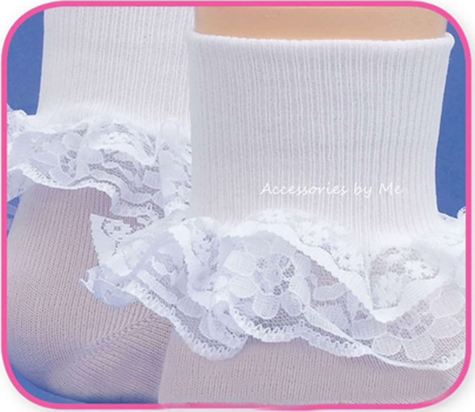Girls White Lace Socks White Lace Trim Socks Baby Girls Lace Etsy