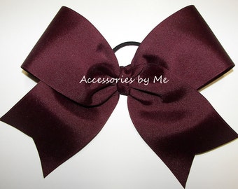 Maroon Cheer Bow, Red Cheer Bow, Solid Cheer Bow, 6 Inch Big Cheer Bow, FSU MSU Cheer Bow, Bulk Coach Cheer Bows, Cheap Grosgrain Dance Bows