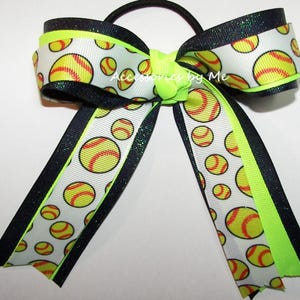 Softball Navy Blue Bow, Softball Navy Haarspange, Softball Neon Lime Navy Blue Glitter Bow, Softball-Trainer Geschenke, Softball-Team-Älterer Spieler
