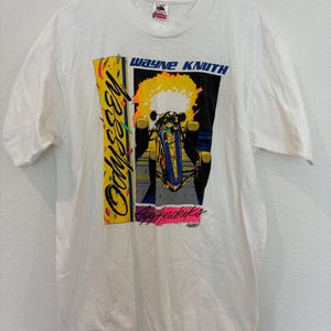 T-shirt vintage di Wayne Knuth per gare di dragster / Maglietta NHRA Funny Car anni '80 / Maglietta retrò con grafica neon da corsa / Maglietta vintage per sport motoristici